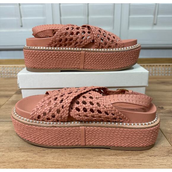 Ulla Johnson Gili Woven Leather Flatform Sandals Sundew Size 9/9.5 US 40 EU NIB - Picture 10 of 16